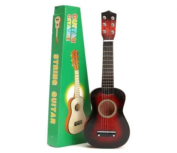 Mini chitara acustica 6 corzi, incepatori initiere joaca copii 3-7 ani