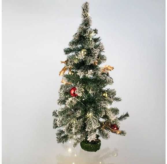 Декоративна коледна настолна елха на батерии, 40 светодиода, 90см