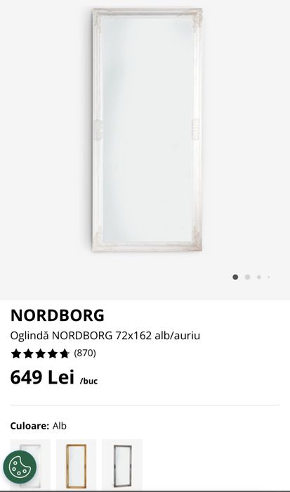Oglinda mare cu rama alba