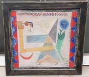 Tablou vechi - Amon - semnat Victor Brauner VB 1948