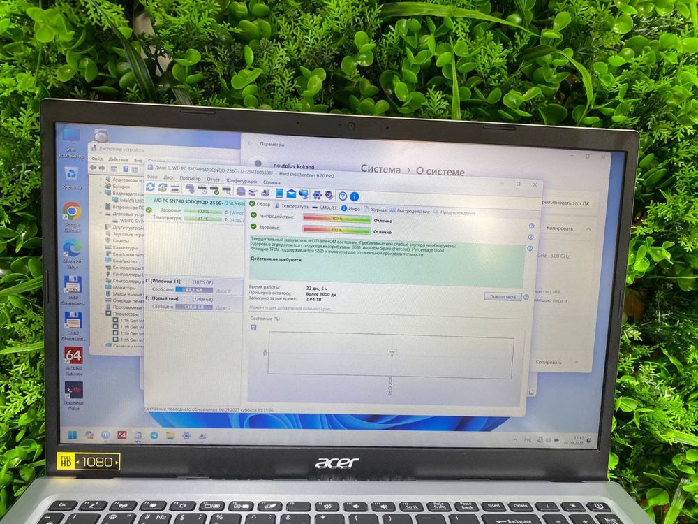 Acer core i3 oxirgi avlod atiga 22 kun ishlatilgan