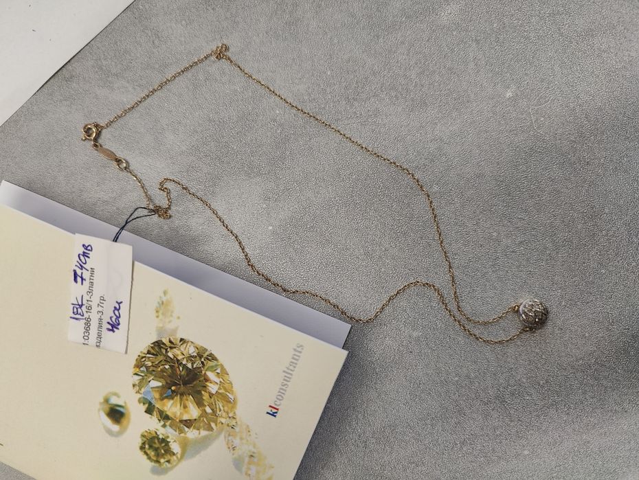 Златно колие с брилянти 3.68гр 18к