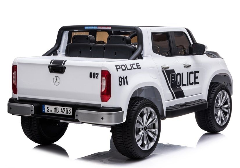 Masinuta electrica Mercedes POLICE X-Class 4x4 PREMIUM #Alb