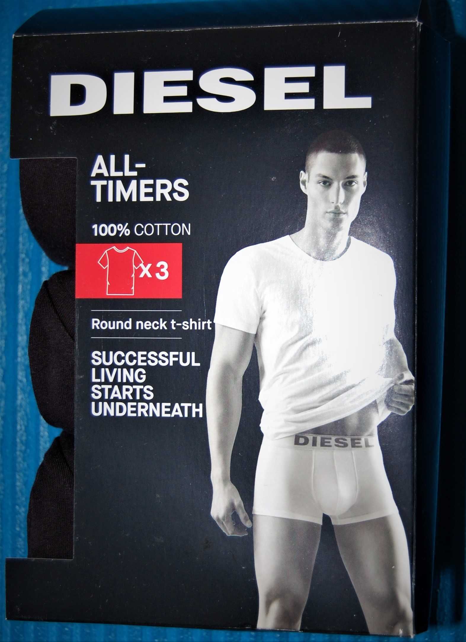 Комплект тениски от 3 бройки Diesel All-Timers, Черен