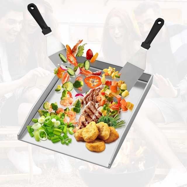 Plita groasă inox pt gratar pe carbuni, gaz sau electric,  40x30cm