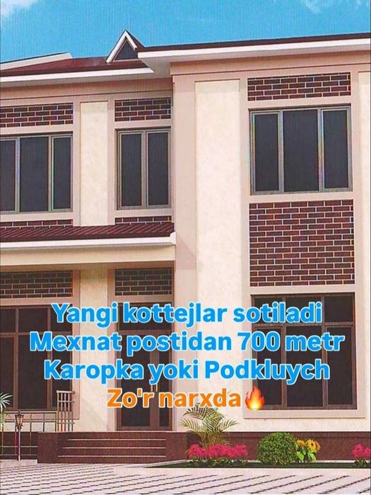 янги элит маҳаллада коттежлар сотувда
 Ҳолати: Каропка ёки Подкл