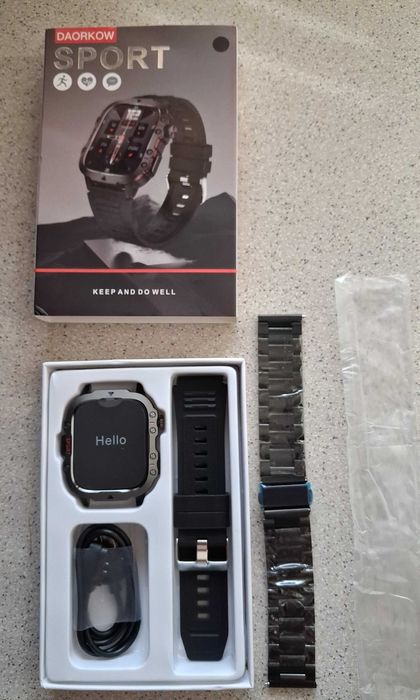 Smartwatch Daorkow Rugged Sport, model 2025, nou, sigilat.
