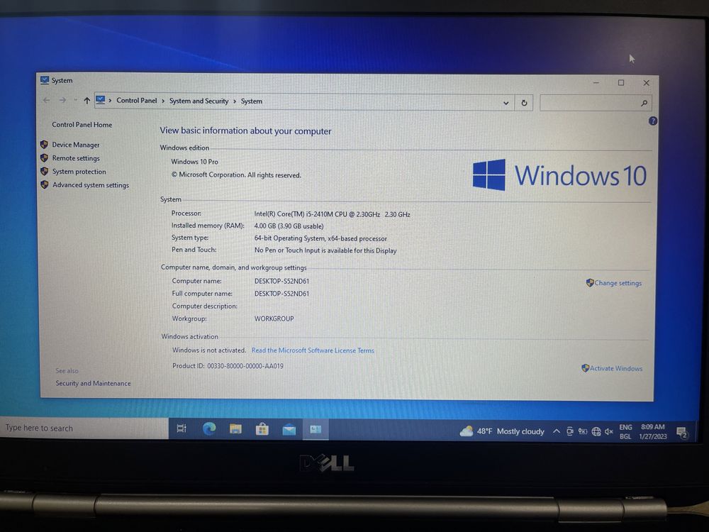 Лаптоп DELL Latitude, i5-2410M, 4.00 RAM, Windows 10 PRO