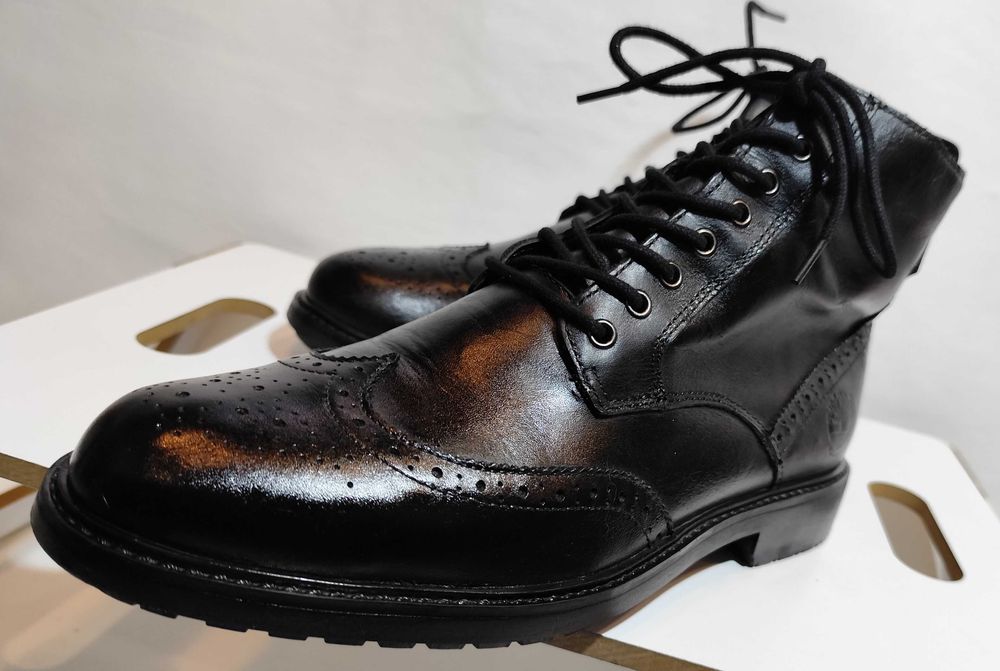 Ghete lace up 42 brogue Timberland piele naturala moale negru