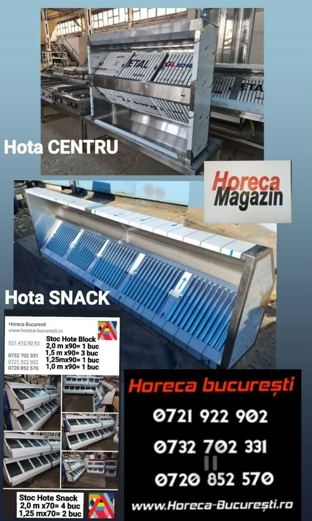 HOTA Inox perete FABRICA / HOTE Inox de Centru / HOTE Inox Cubice /