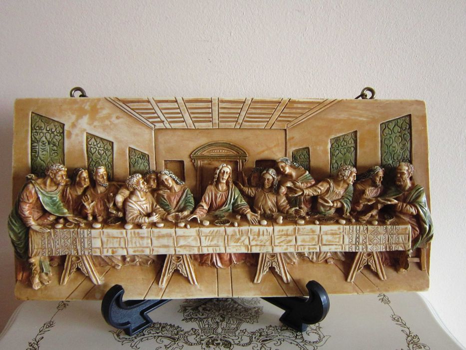 cadou rar 3D Da Vinci Cina cea de taina 20x12 cm Italia 1970