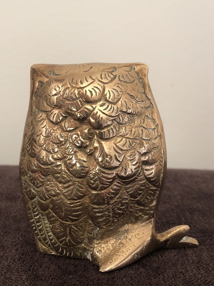 Figurine vechi englezesti,bufnita si melc,din bronz masiv