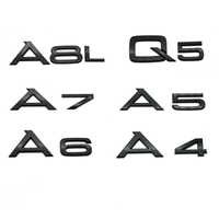 Emblema A4, A5, A6, A7, A8L,Q5 pentru Audi, Negru lucios