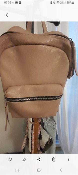 Дамска чанта и раница/Естествена кожа