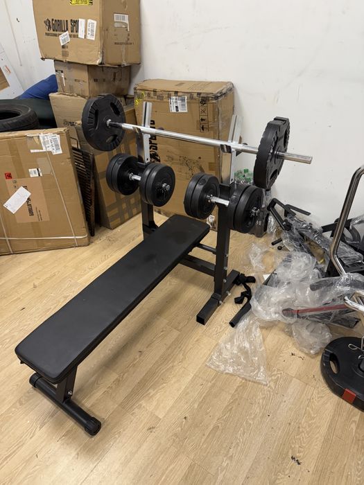 Pachet sala fitness, Banca, Gantere, si haltera noi Germany 40 kg.