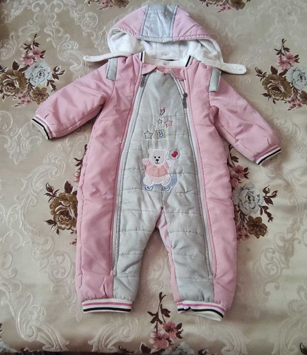 Комбенизоны детские и на девочку от 1-3 лет на осень зиму, теплый мех