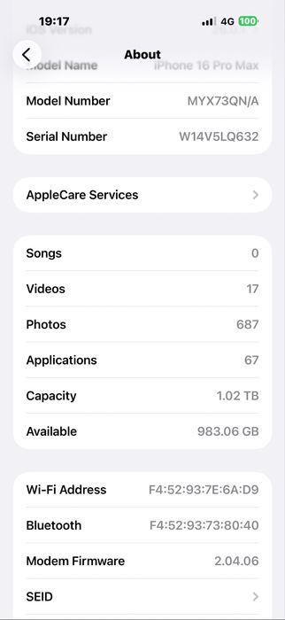 Iphone 16 pro max 1tb