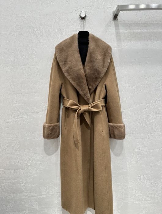 Max Mara длинное кашемировое пальто из редчайшего датской норки