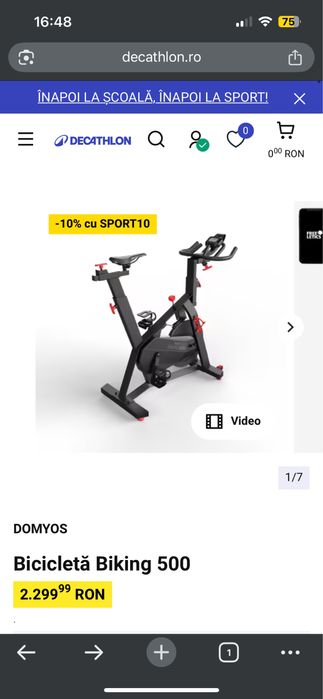 bicicleta fitness/spinning domyos biking 500 + cadou