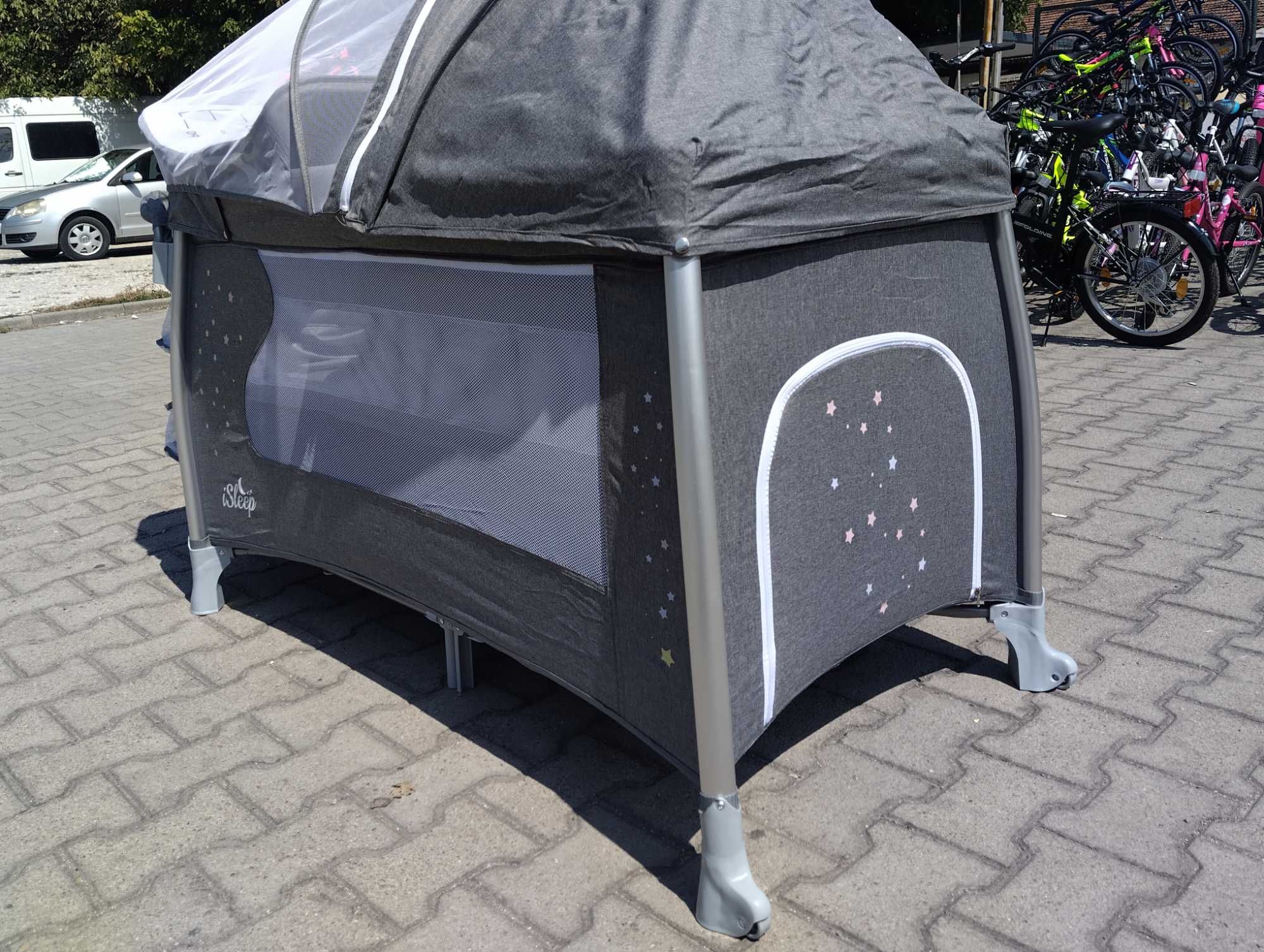 CANGAROO Детска кошара ISLEEP сив
