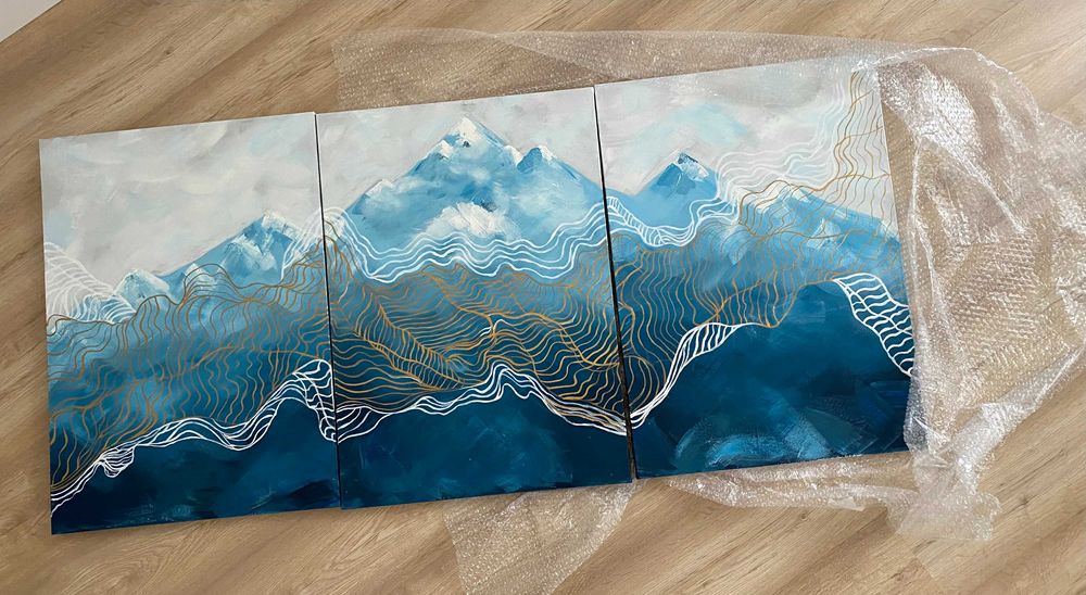 три картины, акрил, новые