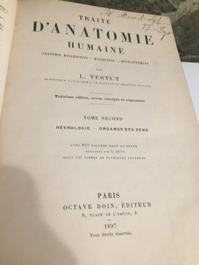 Човешка Анатомия том 2 и 3 ...1895 и 1897г. /Френски език/