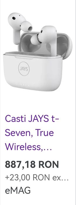 Căști wirelles / bluetooth In Ear JAYS T SEVEN