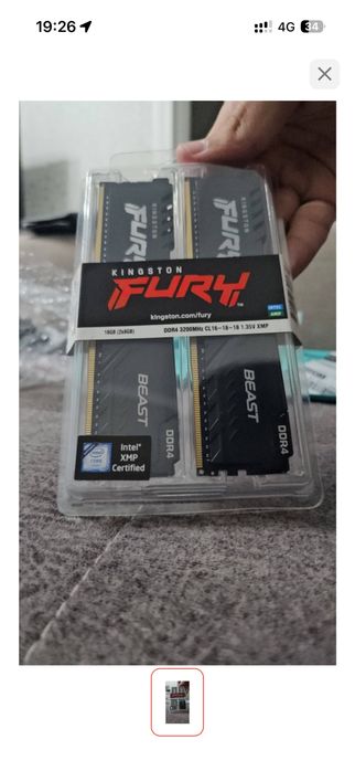 Оперативная память ОЗУ  Kingston Fury Beast 2x8/ 16gb