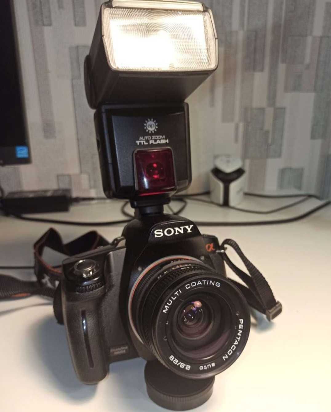 Sony A390 body+sony hx-1+вспышка+переходник М42