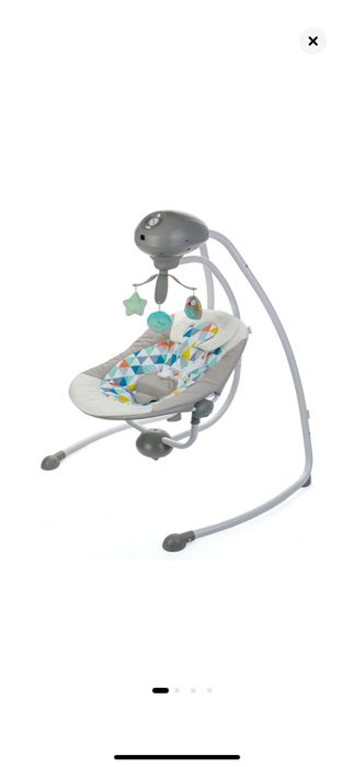 Leagan electric Wunderkid Side, cu conectare la priza, Gri inchis