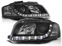 Фарове Ауди А3 8П 2003-2008 ЛЕД Тунинг Тъмни лупи Audi A3 8P Затъмнени