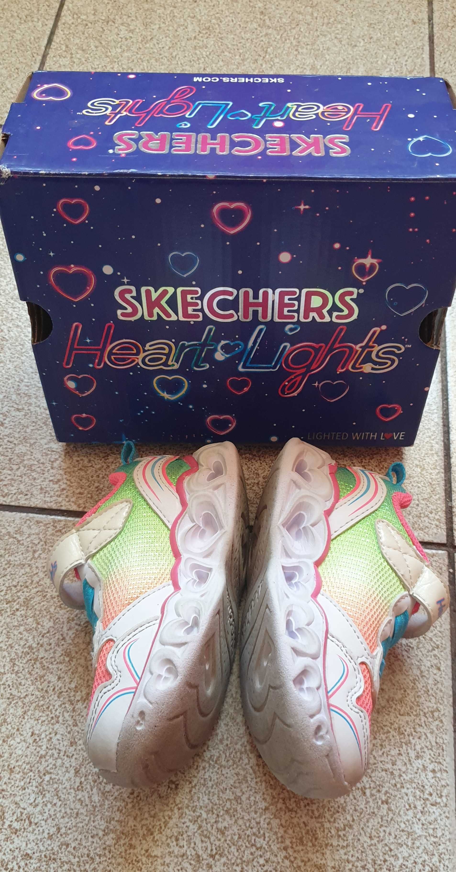 Skechers adidasi Pantofi sport cu velcro  Heart Lights, fetita 23 EU