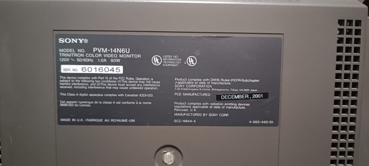 Sony Pvm  мониторы для  dendy famicom sega