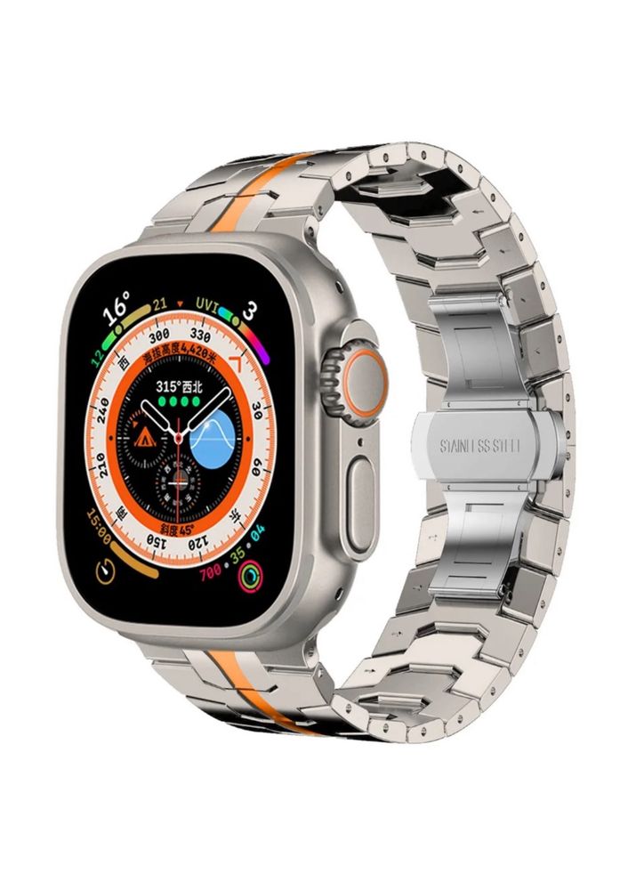 Curea / Bratara Titanium Color Insertie Orange Ceas Apple Watch Iphone