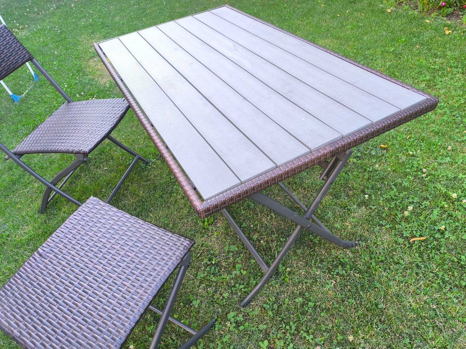 Set gradina/terasa masa si 6 scaune, toate  pliabile