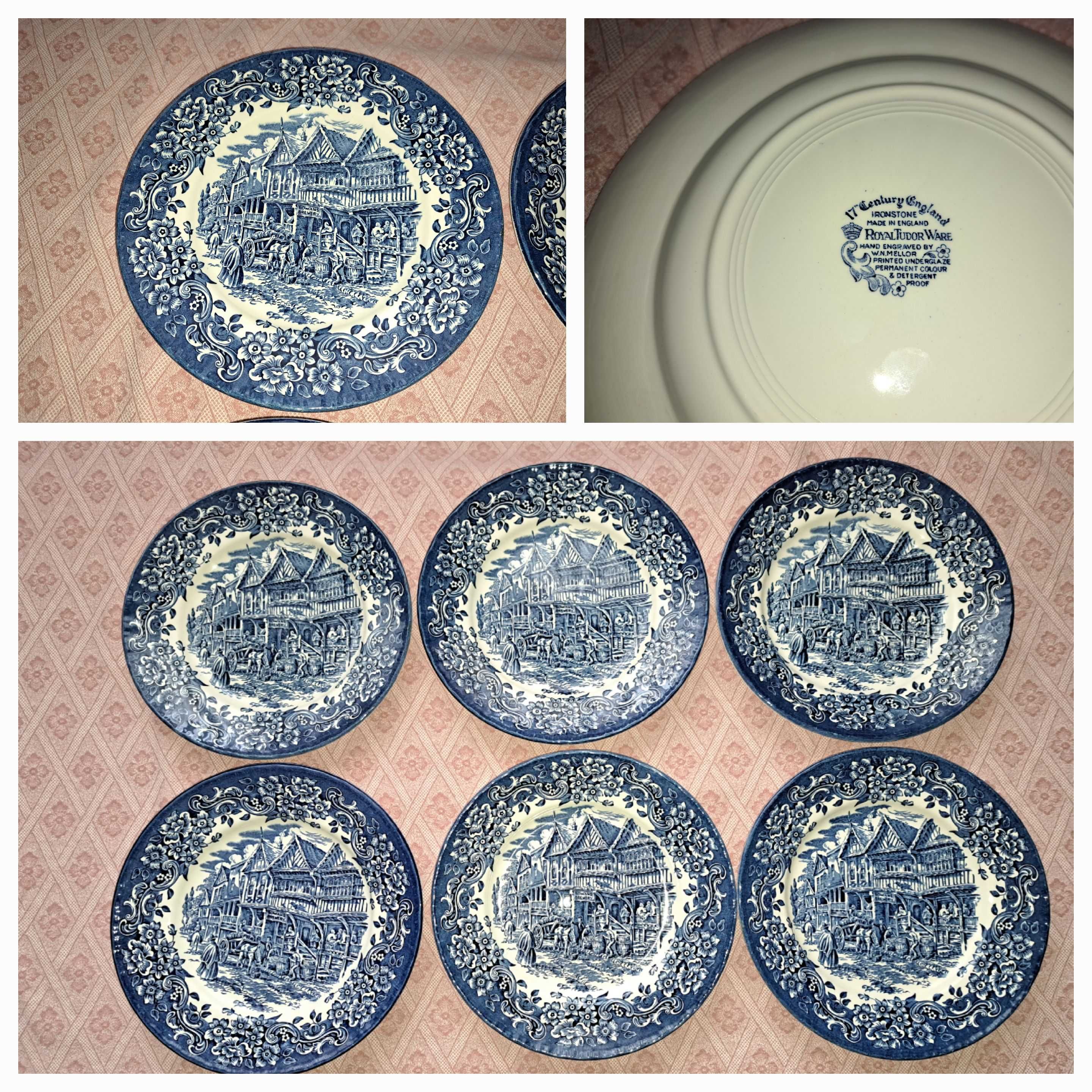 set farfurii portelan englezesc Royal Tudor Ware Woodland Unicorn