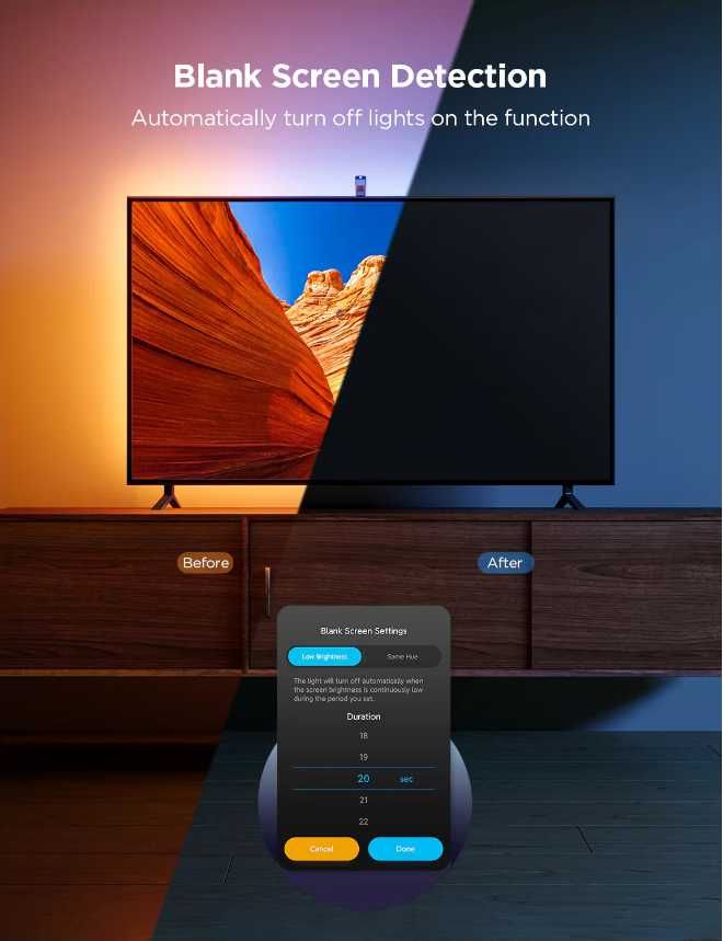 ПРОМО Смарт LED Govee TV Backlight 3 Lite H6099 Камера 75-85 инча