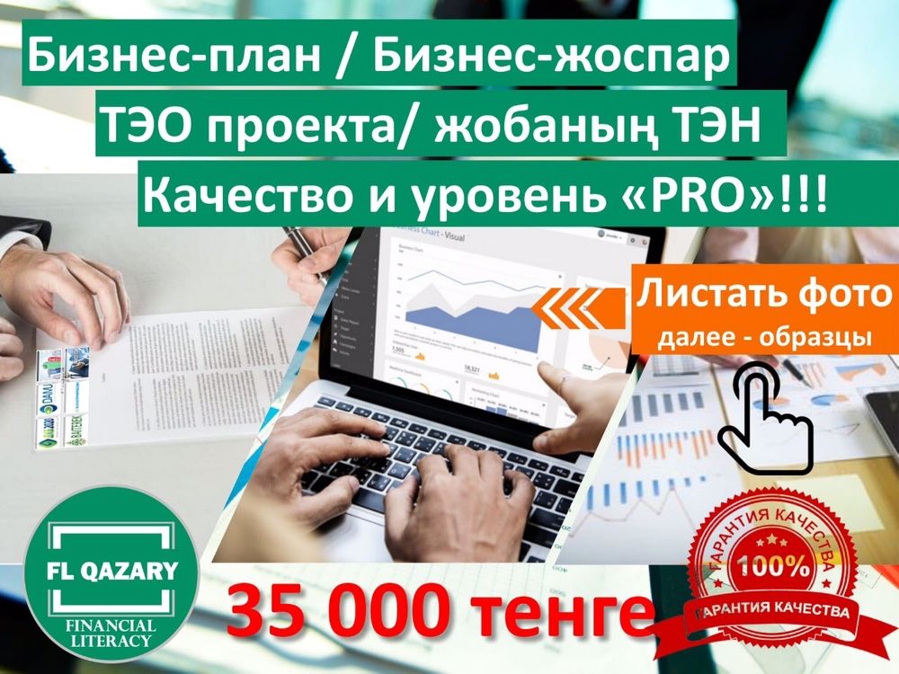 Бизнес план, ТЭО разработка - 35 тыс. тг