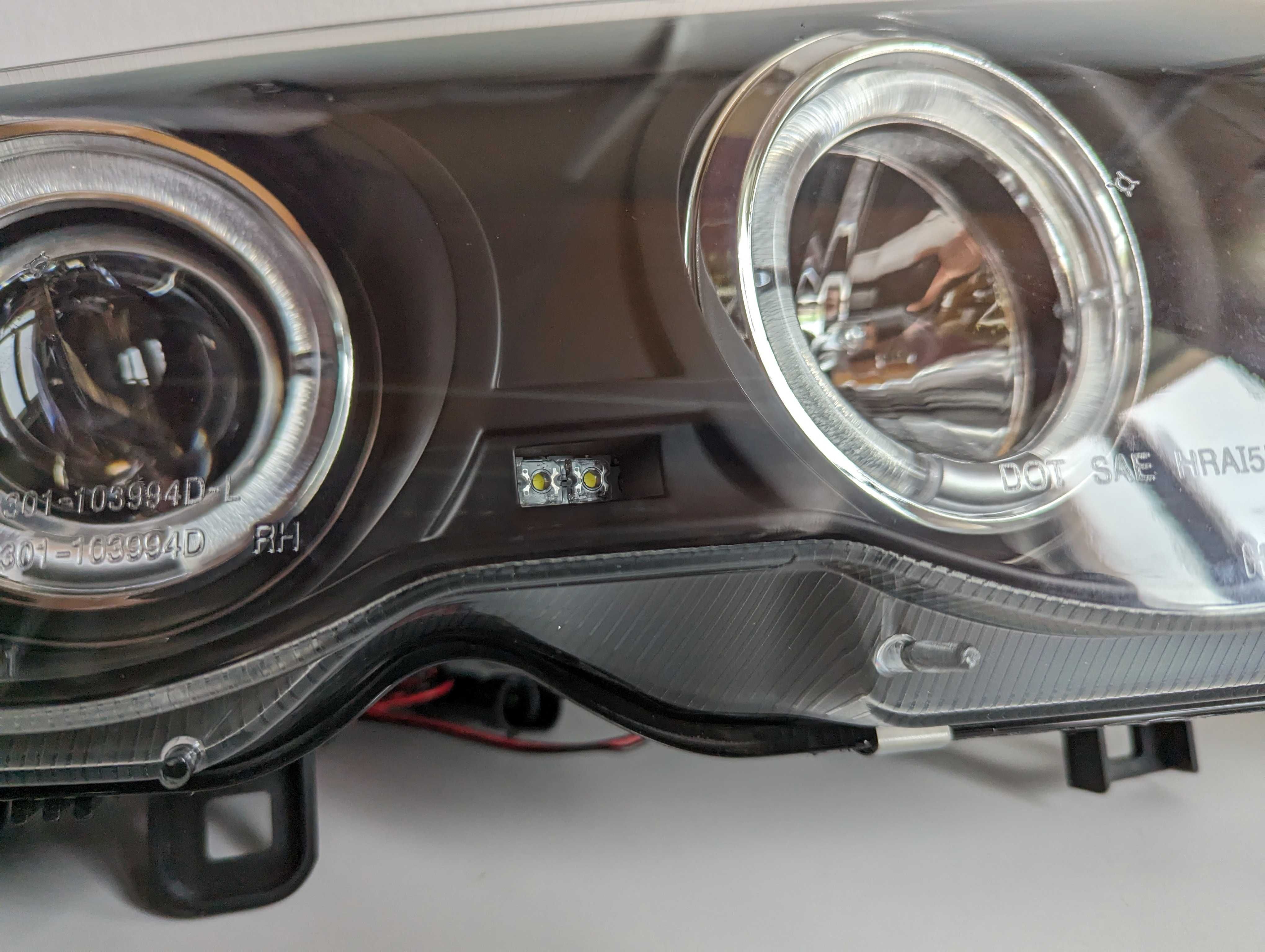 Фарове БМВ Е46 ЛЕД Черни Тунинг Angle eyes LED BMW E46 Седан 98-01'