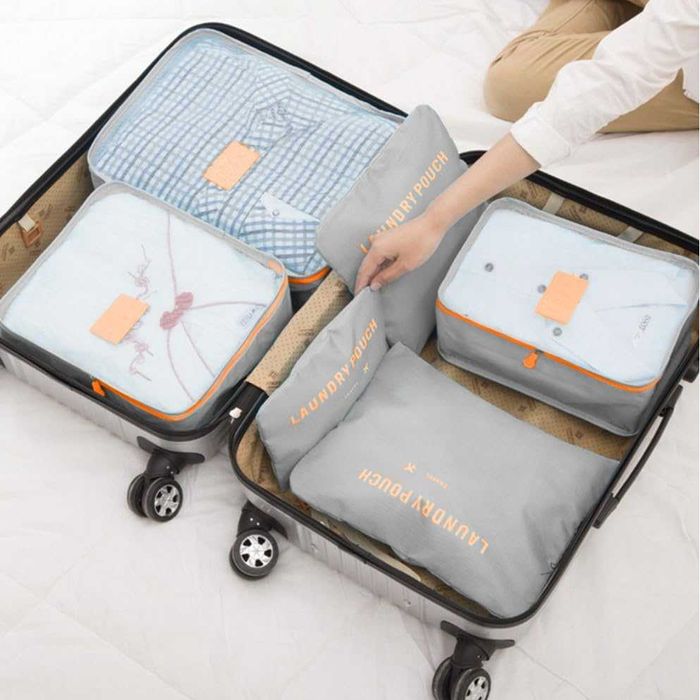 Set organizator bagaj calatorie 6 piese haine incaltaminte accesorii