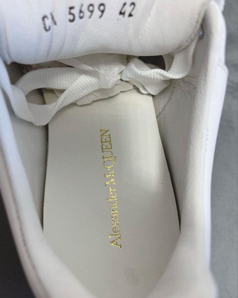 Adidasi Alexander Mcqueen piele naturala FULL WHITE alb