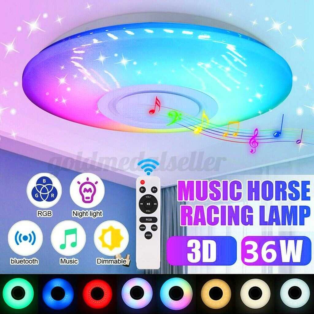 3D LED Плафон RGB 36W с Музика, Bluetooth, Амбиентно осветление