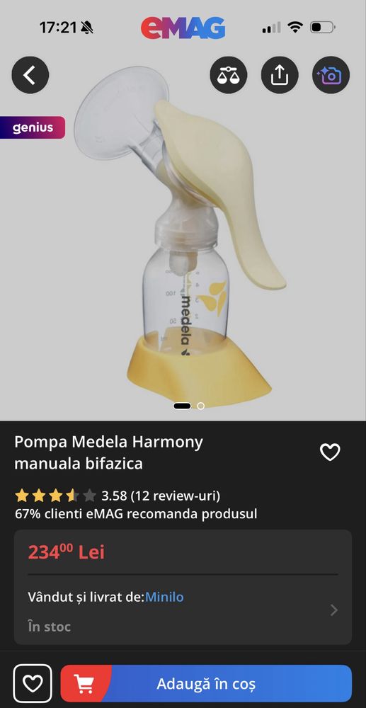 Pompa de san manuala Medela