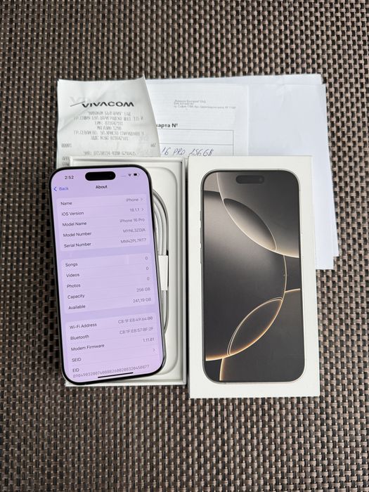 256!ЛИЗИНГ*70лв/м iPhone 16 pro*Natural Titanium айфон 16 про