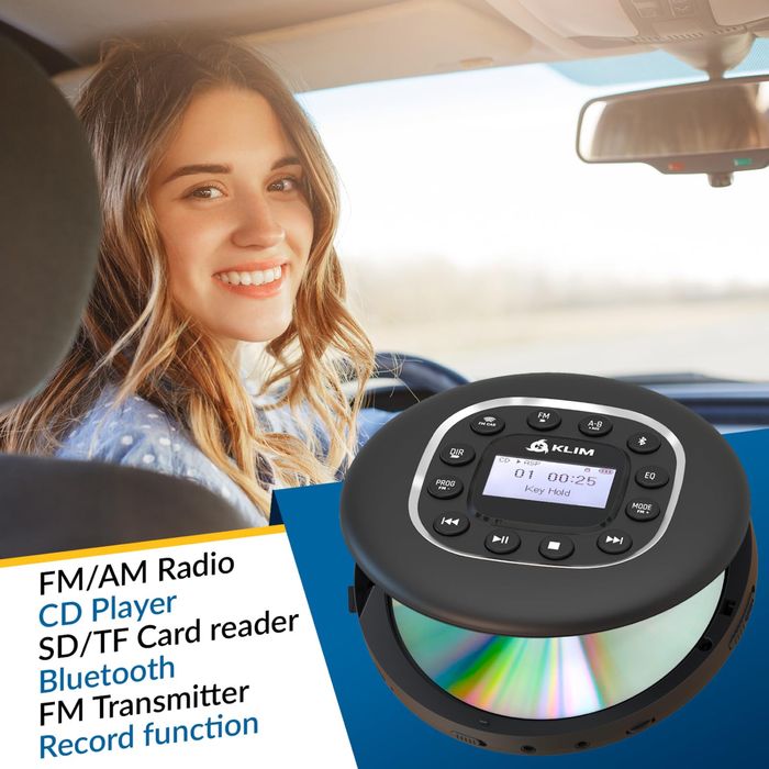 KLIM Journey Преносим CD плейър/слушалки/FM радио/AUX/Bluetooth