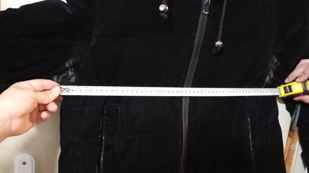 Черно зимно яке с качулка