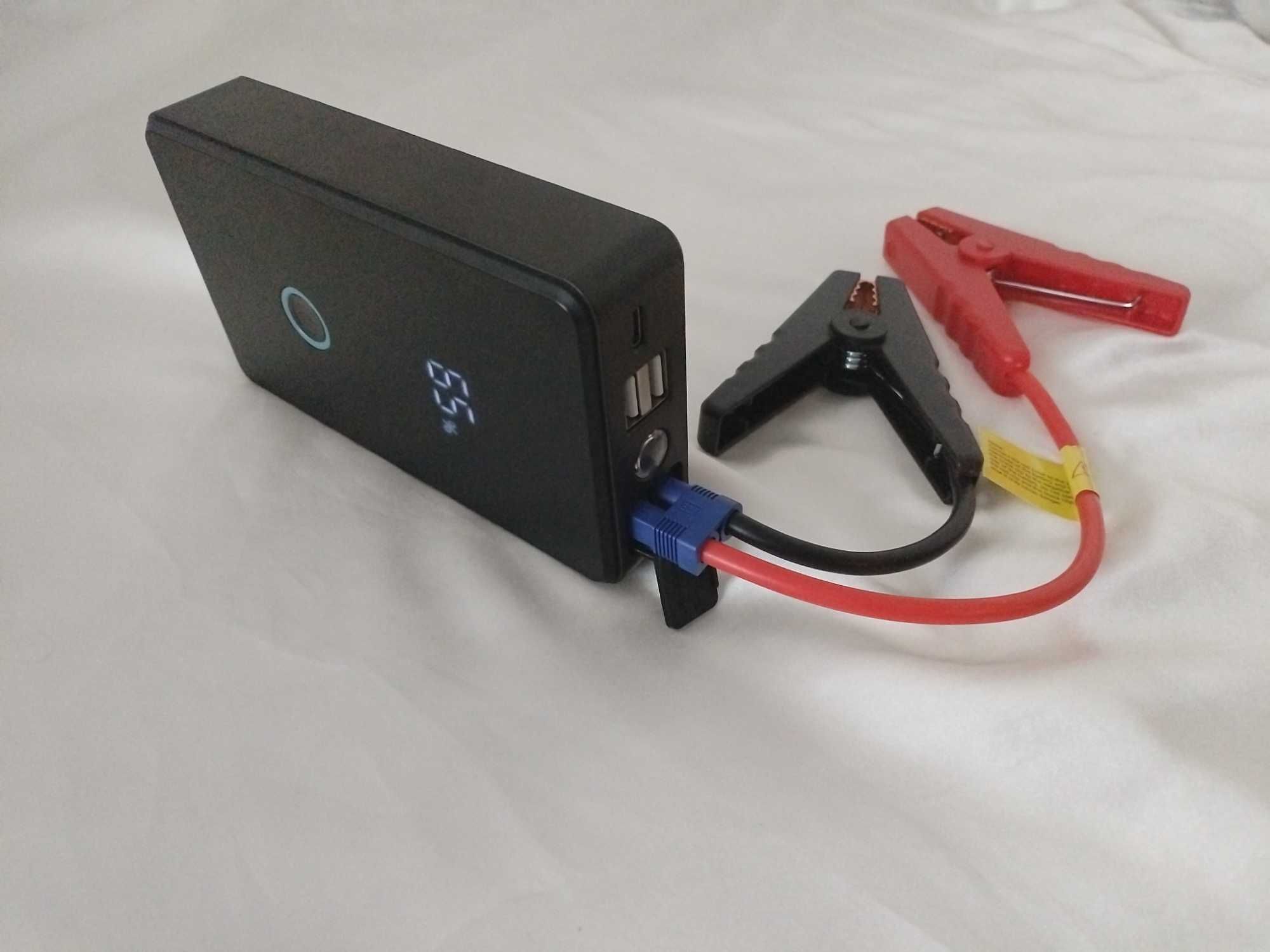 PowerBank с кабели за стартиране при паднал Акумулатор + помпа за гуми