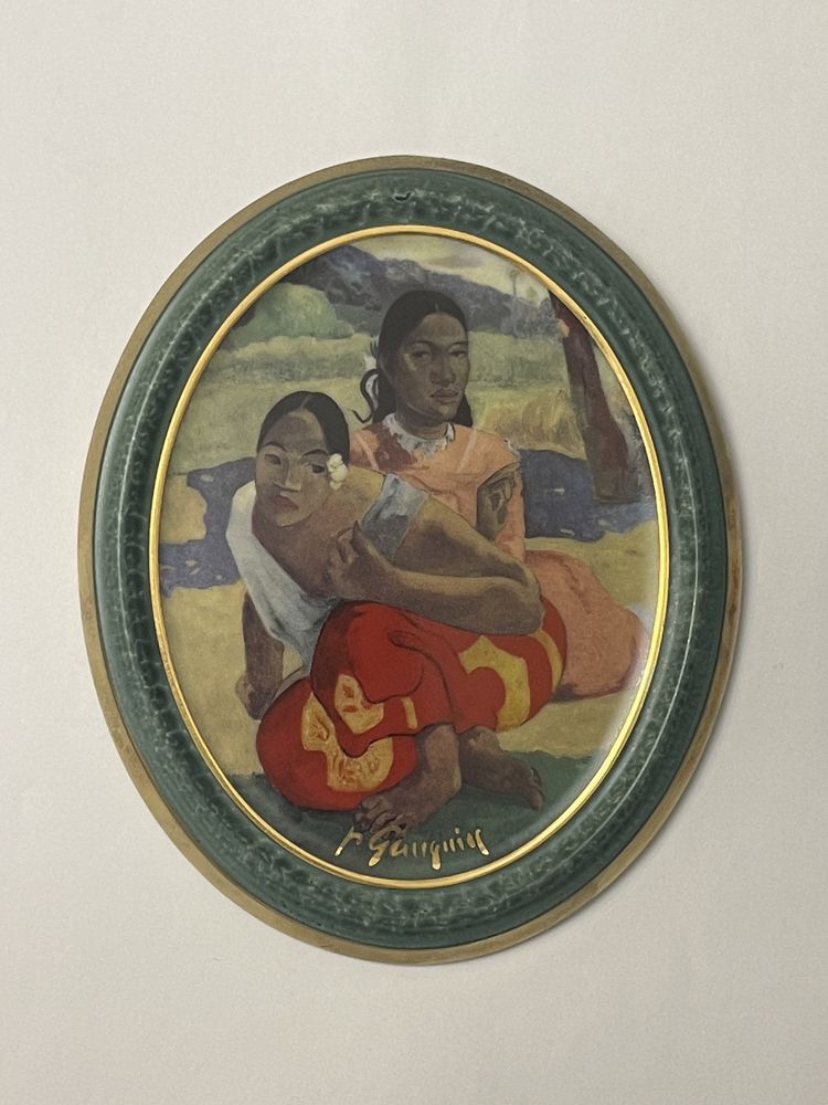 Tablou de portelan pictat Goebel R. Gauguin. Rar. Semnat. Placheta