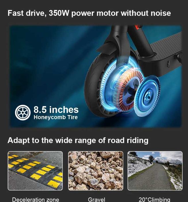 Тротинетка Електрическа iScooter i9 Pro с мощен 350 W мотор МОДЕЛ 2025