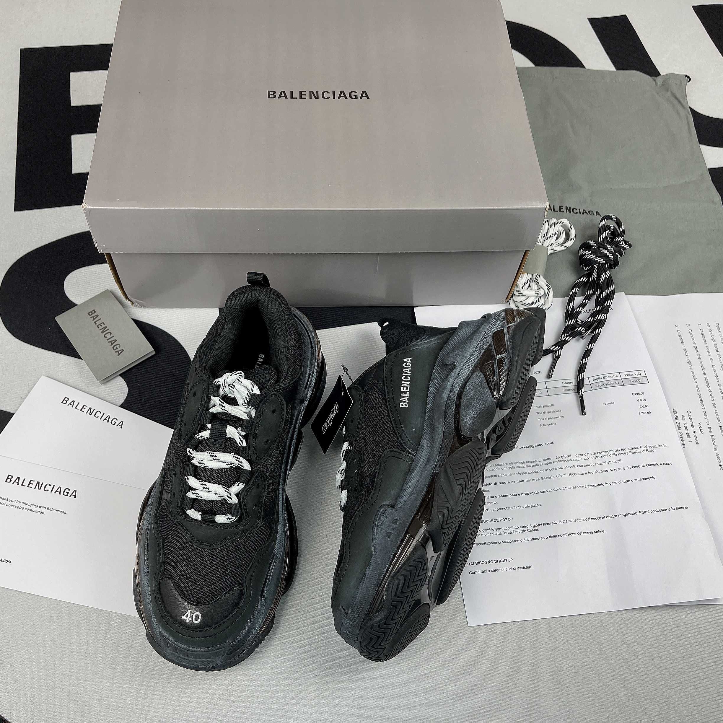 Balenciaga Triple S Clear Sole Black (35-46)